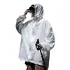 Ropa de Protección Solar de Seda de Hielo para Exteriores Estilo Montaña para Hombre Verano Fina Estilo Americano Chaqueta Funcional Abrigo Suelto con Capucha Ropa de Protección Solar