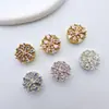 Cobre Banhado a Ouro Alta Retenção de Cor Zircônia Pequenas Redondas Espaçadoras com Vários Furos Contas Materiais para Pulseira Colar Artesanal DIY