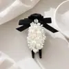 Grampo de Cabelo Elegante Estilo Coreano com Coque de Pérolas, Piranha para Penteado Preso na Nuca, Acessório de Cabelo, Presilha Tubarão