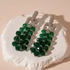Pendientes de Borla de Cristal de Vidrio Incrustados con Diamantes de Lujo Ligero Europeos y Americanos, Únicos y Exagerados, Estilo de Nicho, Pendientes de Alta Gama para Mujer