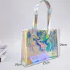 Bolsa Láser Colorida Bolso de Mano Jelly Láser TPU Bolso Láser Versátil de Moda Bolso de Mano Transparente de PVC