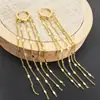 Versión Coreana de Ins Estilo de Lujo Ligero Estilo Celebridad Ruili Mismo Estilo Pendientes de Borla Acero de Titanio Chapado en Cobre Pendientes de Oro Real de 18K