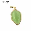 WT-P1937 lujo ligero color clásico colgante hexagonal de Ópalita accesorios de exportación pueden hacer Joyería pendientes
