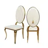 Venta al por mayor de fábrica Silla de Acero Inoxidable para Hotel con Respaldo Redondo Silla de Comedor Moderna Minimalista Silla con Respaldo Suave Lujo Ligero