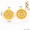 Acessórios Dourados Duradouros e Sem Desbotar da Dinastia Tang com Diamantes, Bússola de Oito Tesouros para Aumentar a Fortuna, Acessórios de Pingente Vajra Esmaltados Vazados