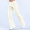 Soporta procesamiento y personalización OEM/ODM, pantalones acampanados sin costuras para mujer, tiro alto, control de abdomen, fitness, ciclismo, deportes, yoga, pantalones largos