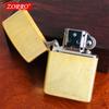 Encendedor de queroseno a prueba de viento de latón ZORRO de Hong Kong, modelo 506 520, con carcasa de madera, en blanco, disponible en stock.