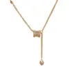 Moda Coreana e Japonesa Luxo Leve Colar com Franja em Forma de Cintura com Zircônia, Design Versátil Exquisito e Simples, Corrente de Clavícula Super Brilhante para Mulheres