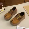 Mocasines de Suela Gruesa tipo Mochi para Mujer Otoño 2026 Nuevo Retro Doble Hebilla Punta Dividida Sintética Birkenstock Slip-on Zapatos Individuales Birkenstock