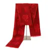 Cachecol Vermelho de Ano Novo Logo Bordado Cachecol Vermelho Evento de Abertura da Reunião Anual da Empresa Presente Reunião de Turma Xale Longo
