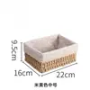 Wg6Q Cesta de Armazenamento de Palha para Desktop Íntimos e Meias Porta-Chaves com Tampa Acessórios de Cabelo Utensílios Diversos Cesta de Armazenamento Trançada de Rattan