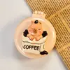 Estilo ins lindo oso peine cojín de aire peine espejo plegable peine portátil masaje airbag peine mini espejo de maquillaje venta al por mayor