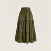 Moda Europea y Americana Transfronteriza Adelgazante Transpirable Caída Versátil Elegante Cintura Nudada Falda Plisada