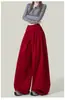 Jeans Wide-Leg Vermelho Ankara Retrô Americano para Mulheres, Calças Retas Estreitas Slim-Fit de Cintura Alta Populares para Primavera e Verão, Tendência Atacado