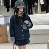 Chaqueta de Mezclilla con Bloques de Color Patchwork y Cuello Solapa 2026 para Niñas, Chaqueta Corta Casual Holgada para Primavera y Otoño