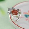 Yilu prata S925 prata esterlina sul vermelho Hetian jade moda nacional estilo étnico anel de peixe dourado vintage anel de peixe desgastado