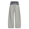 Calça Esportiva Casual Listrada Xadrez Estilo Retrô Americano, Lançamento Outono, Modelo Largo e Solto, Unissex