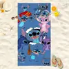 Toalla de Playa de Microfibra Lilo y Stitch Transfronteriza, Dibujos Animados de Comercio Exterior Lindos Absorbentes para Baño
