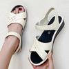 Sandalias para Mujer Tallas Grandes 2022 Verano Nuevas de Goma y Plástico con Velcro Planas para Personas de Mediana Edad y Mayores Suela Suave Sandalias para Suegra Zapatos de Madre
