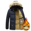 Chaqueta acolchada de algodón para hombres de mediana edad y ancianos, forrada de felpa y engrosada, abrigo de invierno de longitud media, chaqueta de invierno para papás, abrigo acolchado de algodón para abuelos en invierno