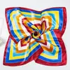 Lenço de Seda Profissional 60cm Feminino Primavera Outono Moda Clássica Versátil Lenço Listrado Comissário de Voo Banco Decoração Profissional Lenço de Pescoço