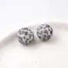 Terciopelo Estampado Leopardo Piel Blanca Perforada Cuentas Redondas Acrílico Joyería DIY Cordón de Zapato Bolso Colgante Cadena de Teléfono Móvil Accesorios Material