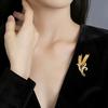 Broche feminino de luxo de alta qualidade para terno, design requintado de espiga de trigo, acessório com senso de design, temperamento de nicho, corsage, decoração de roupas
