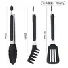 Conjunto de Pinças de Silicone para Alimentos em Aço Inoxidável de Três Peças com Suporte, Pinças de Alimentos Resistentes a Altas Temperaturas 9 polegadas 12 polegadas Pinças para Churrasco
