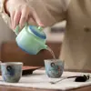 Juego de Té de Cerámica de Alta Gama Guobao Kiln con Una Tetera y Cuatro Tazas, Juego en Caja de Regalo para Personas Mayores, Líderes, Regalo del Día de la Madre
