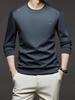 Otoño Nuevo Sudadera Casual de Alta Gama para Hombre Cuello Redondo Delgado Camiseta de Manga Larga Casual de Negocios Tops Dropshipping