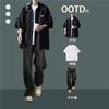 Camisa de Verano Estudiante Universitario Estilo Hong Kong Traje Guapo de Tres Piezas Niños Moda Casual Jeans Traje Juvenil a la Moda
