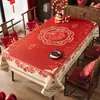 Mantel de Año Nuevo Estilo Papel Picado Impermeable y a Prueba de Aceite Modelo Nuevo 2026 Año del Caballo Rojo Festivo Mantel de Mesa de Café de Alta Gama