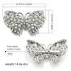 Hebilla para Zapatos Hueca Completa de Pedrería de Mariposa del Fabricante para Zapatos de Mujer, Pieza Decorativa de Metal para Zapatos Planos, Flor para Zapatos Adornada con Perlas y Pedrería Brillante
