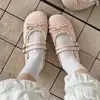 Zapatos Planos de Cuero con Lazo de Encaje Dulce Versátiles Estilo Francés Zapatos Mary Jane Plateados de Punta Redonda Modelo Nuevo Verano 2026