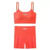 Conjunto Esportivo de Yoga Elástico Sem Costura Envolvendo o Peito Calcinha Boxer Modeladora de Cintura Alta e Levanta Bumbum Lindo Conjunto de Lingerie para as Costas para Mulheres