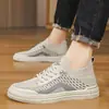 Nuevos Zapatos para Hombre Malla Flyknit Transpirables Delgados Zapatos para Hombre Slip-on Zapatos Deportivos para Exteriores Zapatos Casuales para Hombre Venta al por Mayor