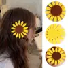 Novo Grampo de Cabelo Girassol Tridimensional Fofo Pequena Flor Infantil Presilha de Bico Acessório de Cabelo para Franja Venda por Atacado