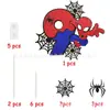 Decoración de pastel de cumpleaños de Spider-Man transfronteriza, tarjeta de pastel para fiesta temática de superhéroes con brillo de doble cara