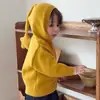 Cardigan de Tricô com Capuz e Estampa de Estrelas Divertidas para Bebê, Novo Estilo Primavera/Outono, Suéter Macio Verde Matcha Chapéu de Mago para Meninos e Meninas