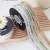 Cinta Ribeteada Impresa Estilo Fragante Pequeña de 2 cm para Empaque de Flores, Cinta de Satín para Decoración de Pastel de Cumpleaños, Cinta de Atar, En Stock