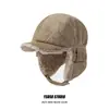Sombrero Lei Feng Cálido de Invierno Coreano con Forro de Felpa Corduroy Casco para Ciclismo al Aire Libre Protección para los Oídos A prueba de Viento Sombrero Engrosado