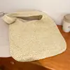Bolso de mano grande de paja para mujer, bolso de hombro tejido casual, bolso de playa para vacaciones, accesorio de moda y versátil