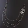 Corrente de Cintura Cabeça de Fantasma Punk Metal Acessórios Hip-Hop Masculino Punk Espigão Cabeça de Fantasma Corrente Múltipla Pendurada Corrente Decorativa para Jeans