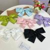 Diseñador ~ Pinza para el cabello de lazo grande de color sólido para mujer, satén, sentido de alta gama, parte trasera de la cabeza, coleta baja, clip de resorte, accesorios para el cabello