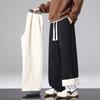 Pantalones de Lana de Cordero para Hombre Invierno Polar Engrosado Cálidos Deportivos Joggers Rectos Sueltos Pierna Ancha Casual Largos