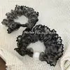 Diadema de Encaje Azul con Estampado de Leopardo de Gama Alta para Mujer, Diadema Vintage de Perlas, Suave con el Cabello, Banda Elástica
