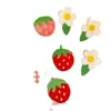 Linda Flor de Fresa Flor de Tela Muñeca Diadema Accesorios Accesorios DIY Tocado Pasador Accesorios para Zapatos y Calcetines