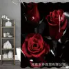 Conjunto de Cortina de Chuveiro de Rosas com Quatro Peças Divisória de Banheiro Itens de Decoração para Casa com 12 Designs Disponíveis para Personalização
