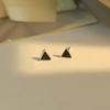 Aretes mini de tuerca geométricos personalizados negros de plata esterlina S925 básicos para hombre y mujer cuadrados redondos triángulo encantadores para cartílago
