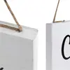Cartel rectangular blanco de madera de bienvenida con correa para colgar, cartel decorativo, el color se puede cambiar